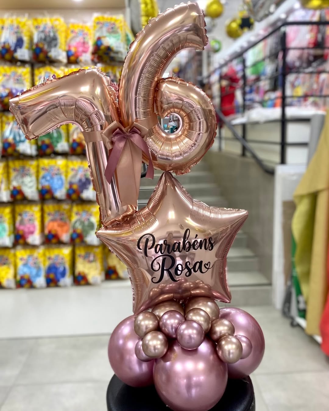 Balão Personalizado 16 Anos Rosa Gold